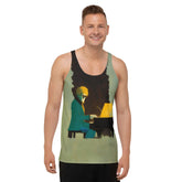 NS 828 men's black tank top for gym wear.